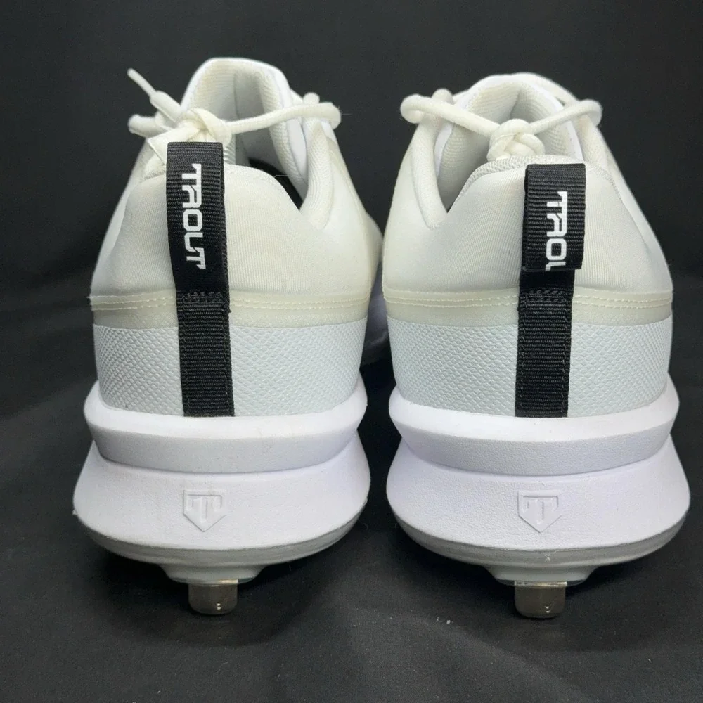 Nike Trout Low Baseball Cleats Shoes Mens 13 White Metal Spikes FB2907-100